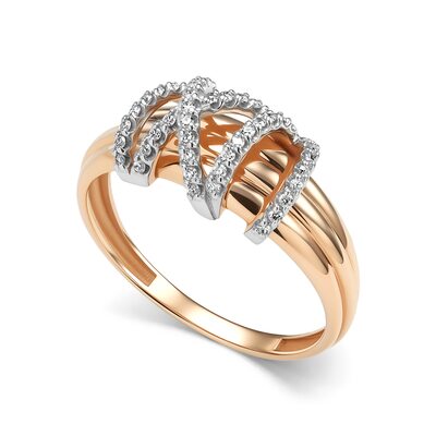 Кольцо с бриллиантами из золота 585 пробы