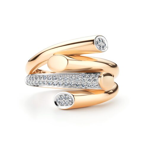 Кольцо с бриллиантами из золота 585 пробы