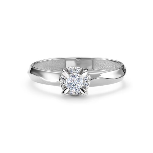 Кольцо с бриллиантами из белого золота 585 пробы