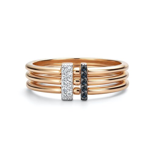 Кольцо с сапфирами и бриллиантами из золота 585 пробы