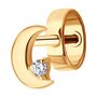 Серьга с фианитом из золота 585 пробы