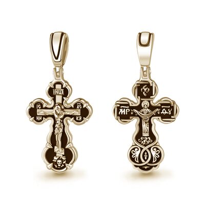 Крест православный из серебра 925 пробы с позолотой