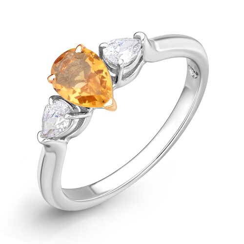 Кольцо с цитрином из золота 585 пробы