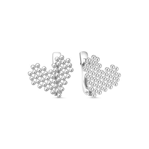 Серьги "Сердца" из серебра 925 пробы