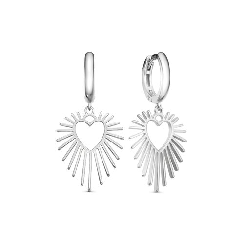 Серьги "Сердца" из серебра 925 пробы