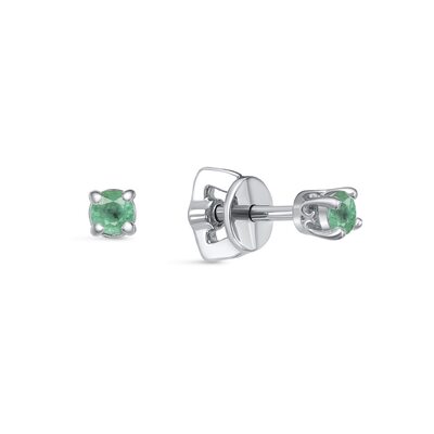 Серьги с изумрудами из серебра 925 пробы