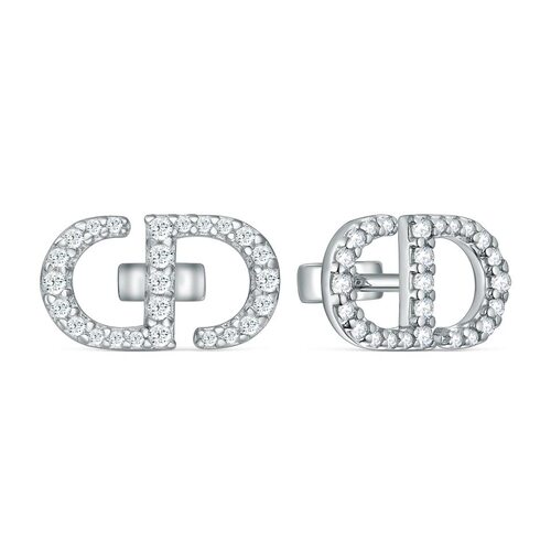 Серьги с фианитами из серебра 925 пробы
