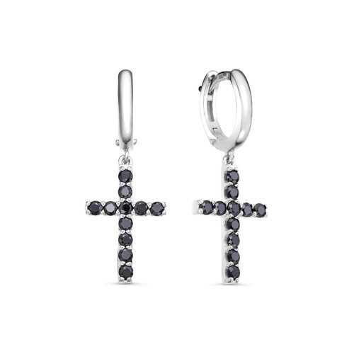 Серьги со шпинелью из серебра 925 пробы