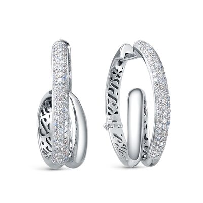 Серьги с бриллиантами из белого золота 585 пробы