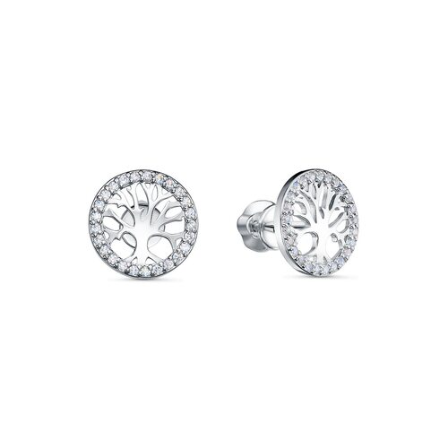 Серьги с фианитами из серебра 925 пробы