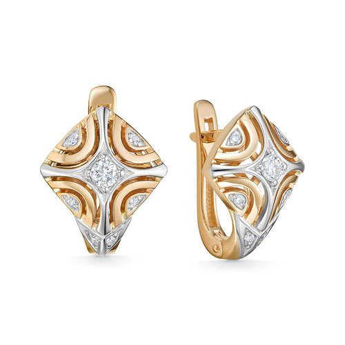 Серьги с бриллиантами из золота 585 пробы