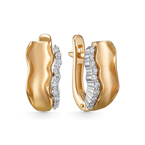 Серьги с бриллиантами из золота 585 пробы