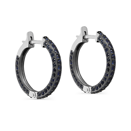 Серьги с сапфирами из белого золота 585 пробы