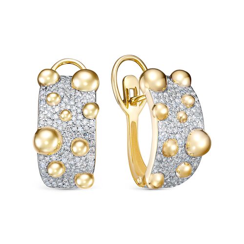 Серьги с бриллиантами из желтого золота 585 пробы