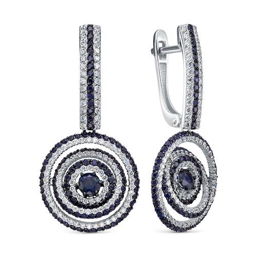 Серьги с бриллиантами из белого золота 585 пробы