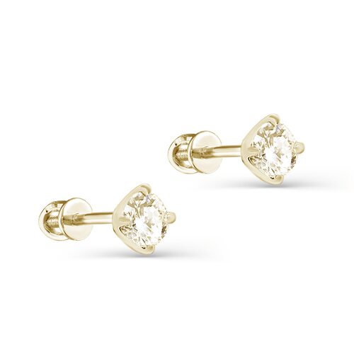 Пусеты с бриллиантами из золота 585 пробы