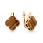 Серьги с тигровым глазом из золота 585 пробы