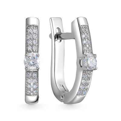 Серьги с бриллиантами из золота 585 пробы