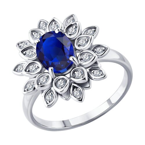 Кольцо с сапфиром и бриллиантами из золота 585 пробы