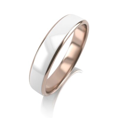 Кольцо обручальное с керамикой из золота 585 пробы