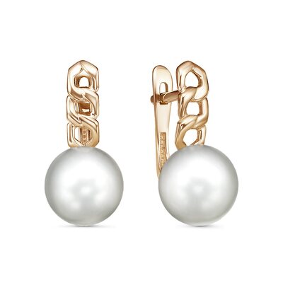 Серьги с жемчугом из золота 585 пробы