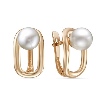 Серьги с жемчугом из золота 585 пробы