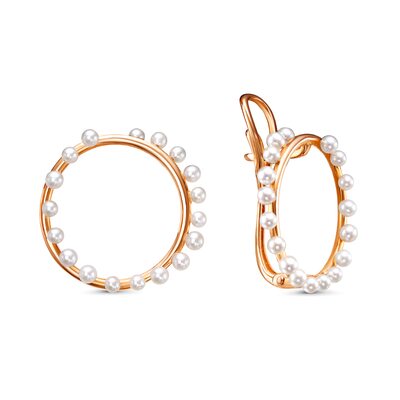 Серьги с жемчугом из золота 585 пробы