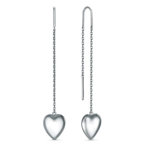 Серьги "Сердечки" из серебра 925 пробы