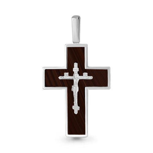 Крест православный с пластиком из серебра 925 пробы