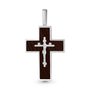 Крест православный с пластиком из серебра 925 пробы