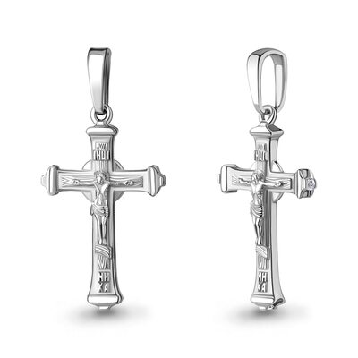 Крест с фианитами из серебра 925 пробы