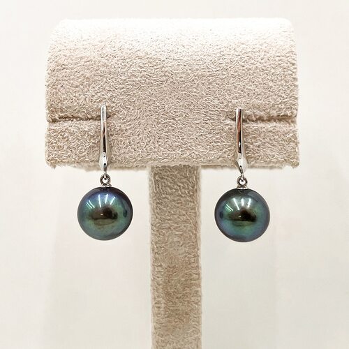 Серьги с жемчугом из белого золота 585 пробы