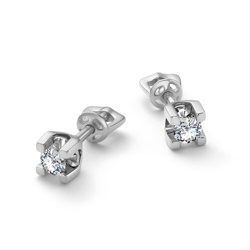 Серьги с бриллиантами из золота 585 пробы