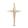 Декоративный крест с фианитами из серебра 925 пробы с позолотой