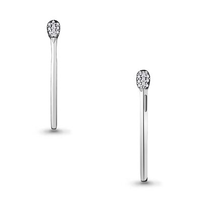 Подвеска "Спичка" с фианитами из серебра 925 пробы