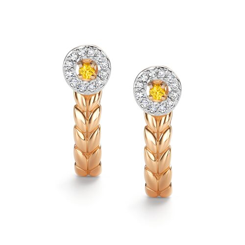 Серьги с сапфирами и бриллиантами из золота 585 пробы