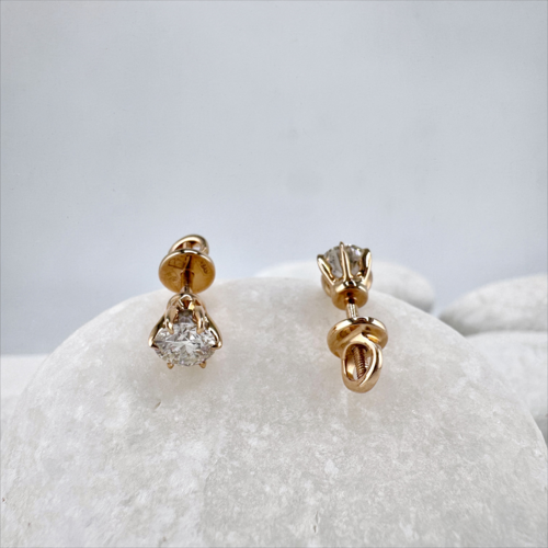Серьги с бриллиантамми из золота 750 пробы