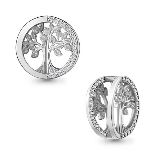 Подвеска "Дерево" с фианитами из серебра 925 пробы
