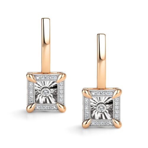 Серьги с танцующими бриллиантами из золота 585 пробы