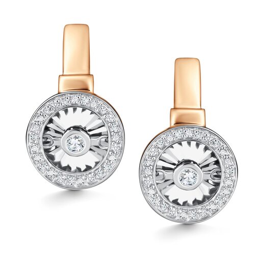 Серьги с танцующими бриллиантами из золота 585 пробы