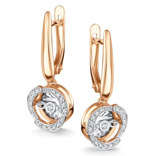 Серьги с танцующими бриллиантами из золота 585 пробы