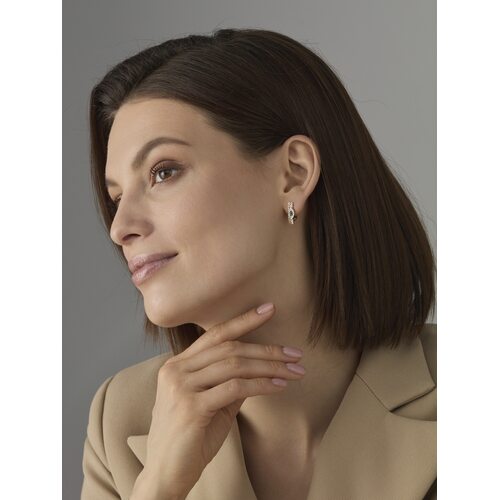 Серьги с изумрудами и бриллиантами из золота 585 пробы