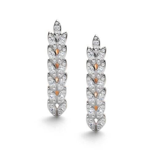 Серьги с бриллиантами из золота 585 пробы