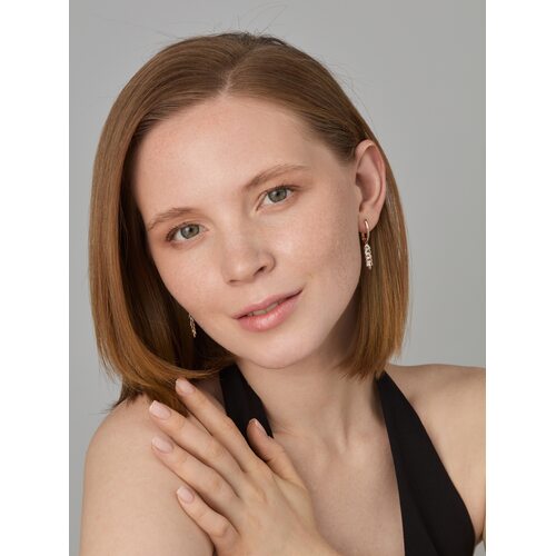 Серьги "Колосья" с бриллиантами из золота 585 пробы