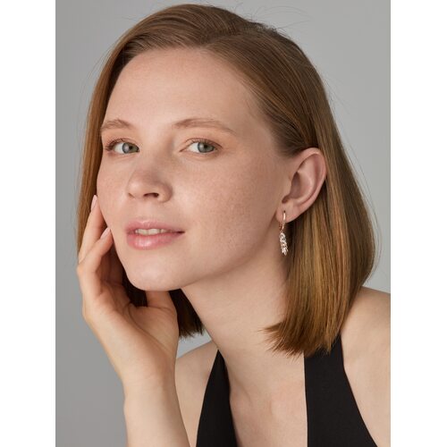 Серьги "Колосья" с бриллиантами из золота 585 пробы