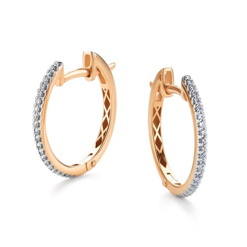 Серьги с бриллиантами из золота 585 пробы