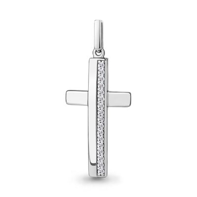 Декоративный крест с фианитом из серебра 925 пробы