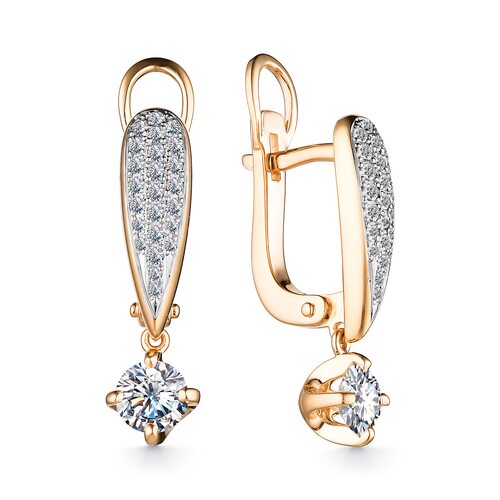 Серьги с бриллиантами из золота 750 пробы