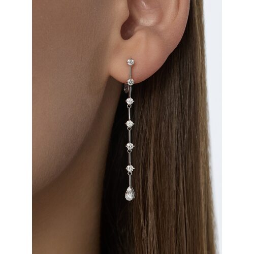 Серьги с бриллиантами из белого золота 585 пробы арт. 24654-200