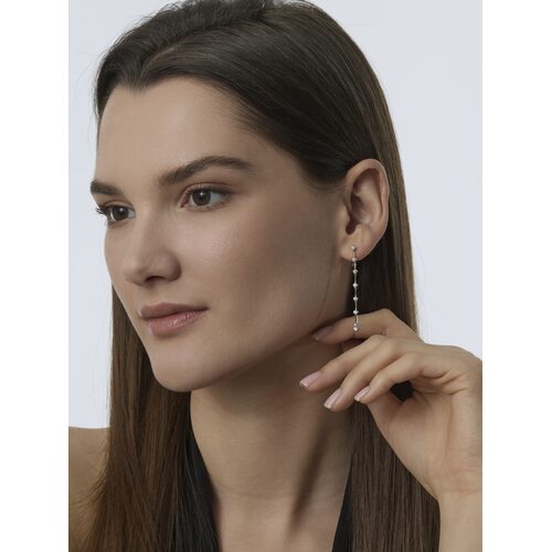 Серьги с бриллиантами из белого золота 585 пробы арт. 24654-200